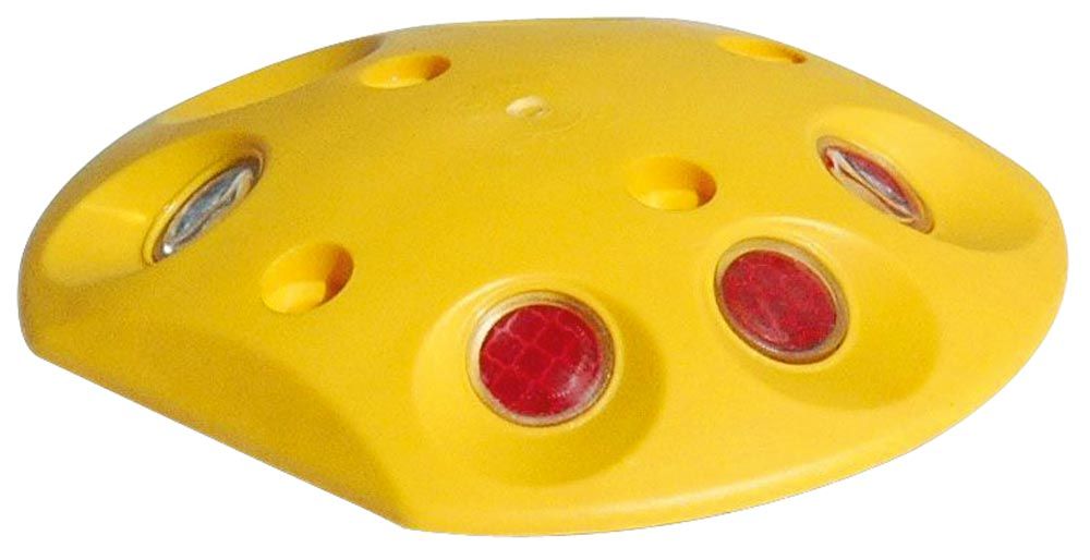 Markierungsknöpfe, gelb, MateriaL PP, mit Reflektoren, 120x140x25 mm, VE 25  Stück, inkl. Befestigungmaterial - online kaufen bei
