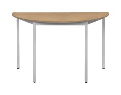 BISLEY Mehrzwecktisch, halbrund, BxTxH 1400x700x740 mm, Dekor buche | Gestell chrom, MTC25H1407BC399