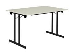 BISLEY Klapptisch, rechteckig, BxTxH 1400x800x740 mm, Dekor grau | Gestell schwarz, KT1408G333