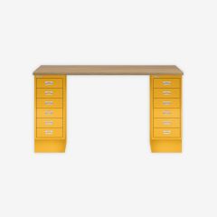 BISLEY MultiDesk BxTxH 1400x600x740 mm, natürliche Eiche/sunflower, MD146018642