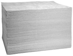 Bindemittel, Tücher, BxT 400x500 mm, Aufnahme 108 l, für alle Flüssigkeiten, Farbe grau, Karton mit 100 Tüchern