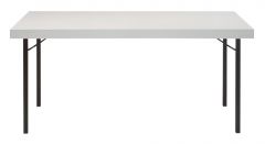 Klapptisch, BxTxH 1400x700x720 mm, 4-Fuß-Gestell aus Vierkantrohr, Tischplatte aufgedoppelt 65 mm, weiß