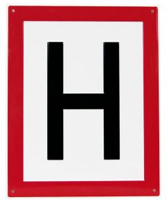 Hinweisschild, Brandschutzkennzeichnung, H (Hinweis auf Hydrant). Folie, 200x250 mm