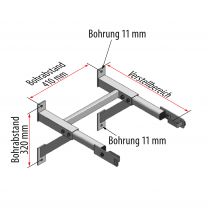 HYMER Wandkonsole, verstellbar 500-650 mm, Alu (0053321)