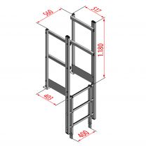 HYMER Ausstieg schmal mit Handlauf, Alu (0054054)