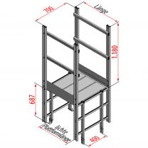 HYMER Ausstieg breit mit Übergang, Länge 1.175 mm, Alu (0054058)