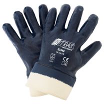 NITRAS 03440 Nitrilhandschuhe, Baumwoll-Jersey, naturfarben, Nitril-Beschichtung, blau, vollbeschichtet, EN 388 - 12 Paar