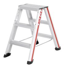 HYMER Stufenstehleiter, beidseitig begehbar 2x3 Stufen (602406)