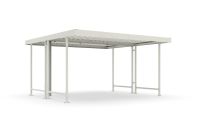 WSM Überdachung, Modell Leipzig, doppelseitig, Grundeinheit, Profilblech RAL 9002, BxTxH 4300x4400x2350 mm, 102000091