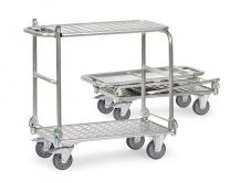 Fetra Alu-Klappwagen, 2 Ladeflächen LxB 900x600 mm, Außenmaße LxBxH 1080x620x930 mm, Traglast 200 kg, 1181