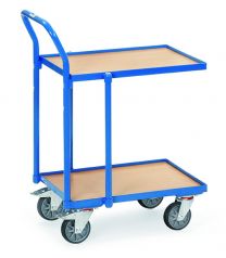 FETRA Etagenroller mit Rohrschiebebügel 2 Etagen mit Rand, Ladefl. 605 x 405 mm (135610)