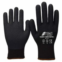 NITRAS SNOW FIGHTER+, Winterhandschuhe, schwarz, Terry-Schlingengewebe innen, gesandete Nitril-Beschichtung, 3/4-beschichtet, schwarz, EN 388, EN 511 - Gr. 8-11 - 12 Paar