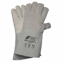 NITRAS VULCANUS 35, 5-Finger-Schweißerhandschuhe, Vollleder und Spaltleder kombiniert, grau, EN 388, EN 12477 - Gr. 9 - 11 - 12 Paar
