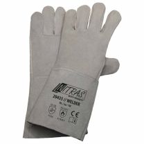 NITRAS WELDER, 5-Finger-Schweißerhandschuhe, Spaltleder, grau, EN 388, EN 12477 - Gr. 10 - 11 - 12 Paar