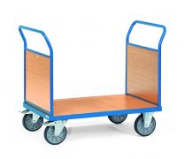 Fetra Doppelstirnwandwagen mit Holzstirnwänden, Ladefläche LxB 850x500 mm, Außenmaße LxBxH 1030x509x958 mm, Traglast 500 kg, 2520