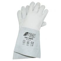 NITRAS ARGON, Vollnappa-Handschuhe, grau, Spaltlederstulpe, grau, EN 388, EN 12477 - Gr. 10 - 10 Paar