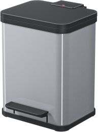 Hailo Öko duo Plus M, Tret-Mülltrenner, 2x9 ltr, Silber