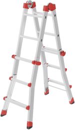 Hailo M80, Aluminium-Multifunktionsleiter, 4x3 Sprossen