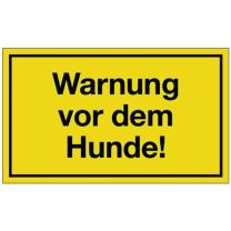 JeCo Hinweiszeichen Warnung vor dem Hunde L250xB150 mm gelb schwarz Kunststoff