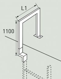 Zarges Übersteigbügel, V4A  Länge 500 mm (47227) Höhe 1,10 m