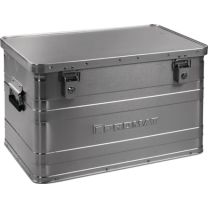 PROMAT Aluminiumbox L595xB390xH380mm 70 l mit Klappverschluss und Zylinderschloss