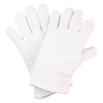 NITRAS Baumwoll-Trikot-Handschuhe, weiß, gebleicht - Gr. 6 - 13 - 12 Paar