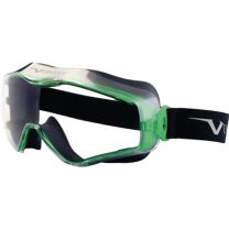 UNIVET Vollsichtbrille 6x3 EN 166, EN 170 Rahmen gunmetallic/grün, Scheibe klar Polycarbonat