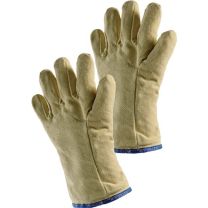 JUTEC Hitzeschutzhandschuhe 5-Fingerhandschuh 10 gelb Aramidgewebe mit Baumwollschlinge EN 388, EN 407 PSA-Kategorie III