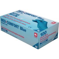 AMPRI Einweghandschuhe Med Comfort Blue Größe M blau Nitril EN 374, EN 455 PSA-Kategorie III 100 Stück / Box