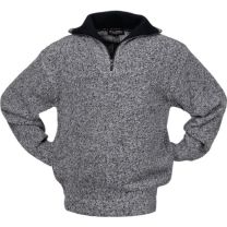 SCHEIBLER Pullover Größe L schwarz/weiß-meliert