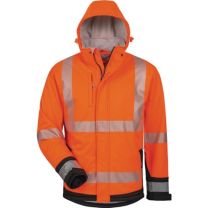 ELYSEE Winter-Warnschutz-Softshelljacke Lukas Größe M orange/schwarz