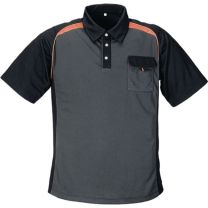 TERRATREND Herrenpoloshirt Größe M dunkelgrau/schwarz/orange