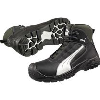 PUMA Sicherheitsstiefel Cascades Mid Größe 44 schwarz/weiß S3 CI HI HRO SRC EN ISO 20345 Vollrindleder