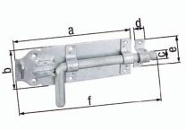 GAH Bolzenriegel Länge 160 mm Breite 70 mm Stahl feuerverzinkt Ausschub 49 mm