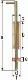 GAH Bolzen-Stangenriegel Länge 400 mm Breite 57 mm Stahl galvanisch gelb verzinkt Ausschub 120 mm