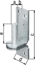 GAH Kloben DI auf Platte 20x20mm feuerverzinkt