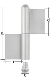 GAH Konstruktionsband Typ K04 2-teilig zum Anschweißen EdelstahlRundkopf 100/30/9/50 mm