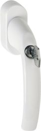 HOPPE Fenstergriff Atlanta 0530S/US952 Aluminium F9016 / verkehrsweiß 32-42 mm abschließbar