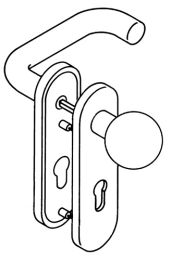 HEWI Feuerschutzgarnitur 111R13.113 Kunststoff 90 D/K für Türstärke 38-48 mm PZ abgerundet DIN links / rechts