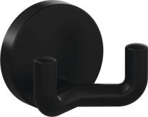 HEWI Doppelhaken 477.90B025 doppelt Ausladung 43,5 mm Polyamid 90 tiefschwarz matt Ø 50 mm