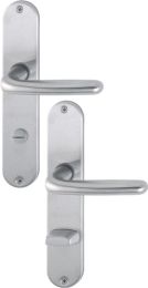 HOPPE Langschildgarnitur Cardiff E1850Z/302 Edelstahl F69 SK/OL 78 mm DIN links / rechts