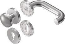 BKS Rosettengarnitur Rondo K1.0/H1.0 Edelstahl EST rund PZ DIN links / rechts flach D/K