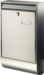 BURG-WÄCHTER Briefkasten Berlin-Set 37770 NI Höhe 500 mm Breite 285 mm Tiefe 105 mm Edelstahl DIN C4