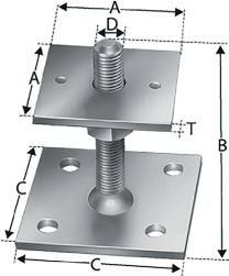 SIMPSON STRONG TIE Stützenfuß 90 mm Stahl stückverzinkt zum Aufschrauben