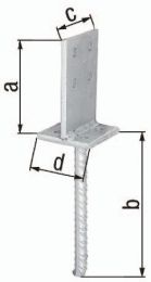 GAH T-Pfostenträger 130x200x80x80mm Stahl roh feuerverzinkt