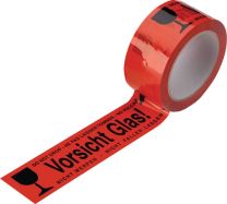 ENVIROPACK Warnklebeband PVC PVC,Vorsicht Glas L.66 m,B.48mm rot Rl.