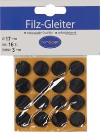 JeCo Filzgleiter 17 mm Filz braun selbstklebend 16 St./SB-Karte