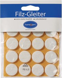 JeCo Filzgleiter 17 mm Filz weiß selbstklebend 16 St./SB-Karte