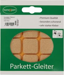 JeCo Parkettgleiter Premium 25 x 25 mm Filz natur eckig selbstklebend