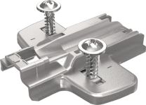 HETTICH Montageplatte System 8099 Sensys Stahl vernickelt 1,5 mm Pilotzapfen und Spezialschrauben